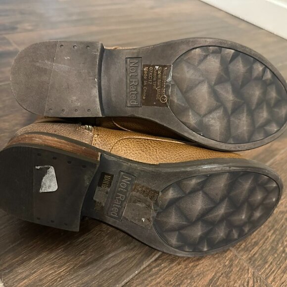 Not Rated Shoes Lace up combat boots - New! Never worn Tan/Brown sized zipper - Picture 5 of 6